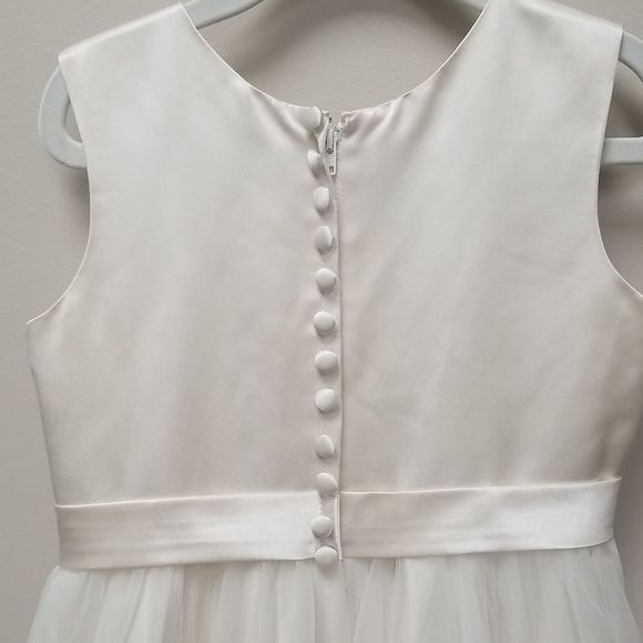 JOAN CALABRESE GIRLS WHITE TULLE AND LACE DRESS SZ 5 - Picture 6 of 8